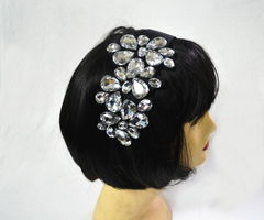 包郵熱賣新款水鉆頭箍 韓版高檔水晶玻璃寬邊發箍，引領歐美手工發飾風尚